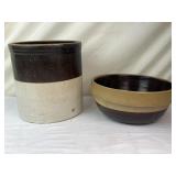 Crock (Cracked) & Bowl