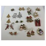 Christmas Earrings, Locket, & Brooches