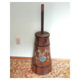 Decorative Painted, Wood Butter Churn