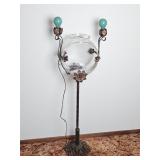 Antique Art Deco Lighted Floor Fishbowl Stand