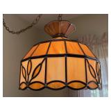 Vintage Stained Glass Hanging Lamp