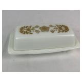 Vintage Pyrex Butterfly Gold Butter Dish