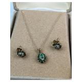 10kt Necklace & Earrings 2.44g