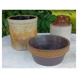 Stoneware Crock, Jug  & Bowl