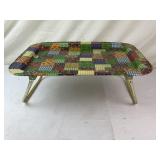 Vintage 70s Metal Patchwork Folding TV Tray