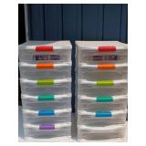 2 Bella Six Drawer Storage Containers