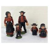 Cast Metal Amish Family Figurines & S&P Shakers