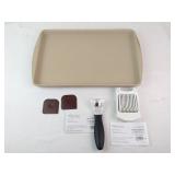 Pampered Chef Stoneware Sheet Pan, New Utensils