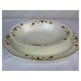 Hall Autumn Leaf Serving Platter & Bowl