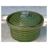 McCoy Green Ribbed Covered Crock