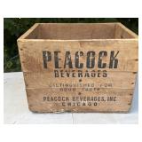 Wooden Peacock Beverage Crate
