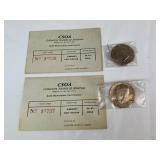 2 24kt Gold Electroplate Kennedy Half Dollars