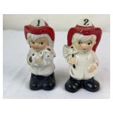 Vintage Ceramic Fireman Salt & Pepper Shakers