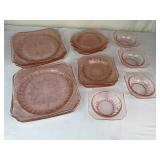 Pink Depression Glass Plates & Bowls