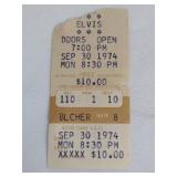Elvis Presley Ticket Stub from September 30 1974