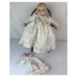 Vintage Porcelain Dolls & Doll Chair