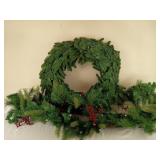 Pre Lit Christmas Wreath & Garland