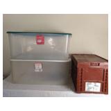 2 Sterilite 116 Qt. Latching Lid Totes,