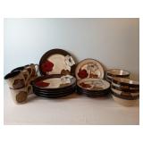 24pc. Pfaltzgraff Painted Poppies Dinnerware Set