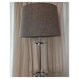 Clear Glass Cylindrical Table Lamp 21" tall