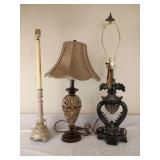 3 Decorative Table Lamps & Shade