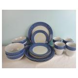 16 pc. H2K Blue Pattern Dinnerware Set