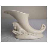 Princeton Horse Cornucopia Vase #P191 Cream