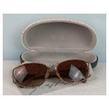Jimmy Crystal Brown Rhinestone Sunglasses