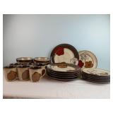 24 pc. Pfaltzgraff "Painted Poppies" Dinnerware
