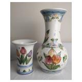 Hand Painted Delft Vases