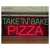 Neon Take N Bake Pizza Sign 38" x 16"