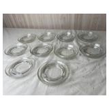 10 Clear Glass Ash Trays (Some Chips)