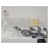 Measure Cups, Stainless Bowls, Misc.