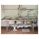 Stainless Steel 3-Compartment Commercial Sink
