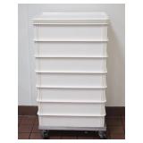 (7) Dough Boxes, (3) Lids, & Dolly 24" x 16"