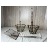 2 Round Taco Salad Bowl Fry Baskets & Scoop