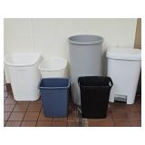 (5) Assorted Size Trash Cans