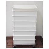 (7) Dough Boxes, Dolly, & (5) Lids, 24" x 16"