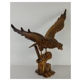 Vintage Hand-carved Wooden Eagle Sculpture