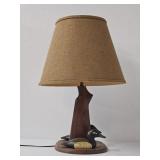 Carved Wood Ducks Table Lamp