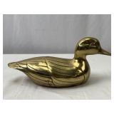 Vintage Solid Brass Duck Figurine