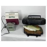 Radio, Alarm Clock, Igloo MiniMate, & Singing Bass