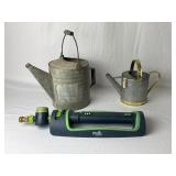 Sprinkler, and Two Watering Cans.