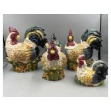 Ceramic Chicken Cookie Jars & Napkin Holder