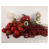 Winter Squirrel/Deer, Apple Ornaments & Decor