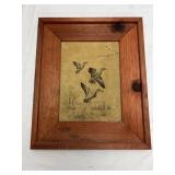 Framed Ducks Print on Leather