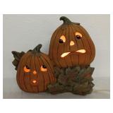Ceramic Double  Jack-o-Lantern Light-up Window