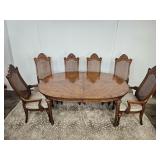 68" x 44" Oval Dining Table, 6 Chairs (2 Captains)