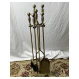 Brass 5-Piece Fireplace Toolset