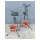 Metal Dog and Cat Flower Pot Holders
